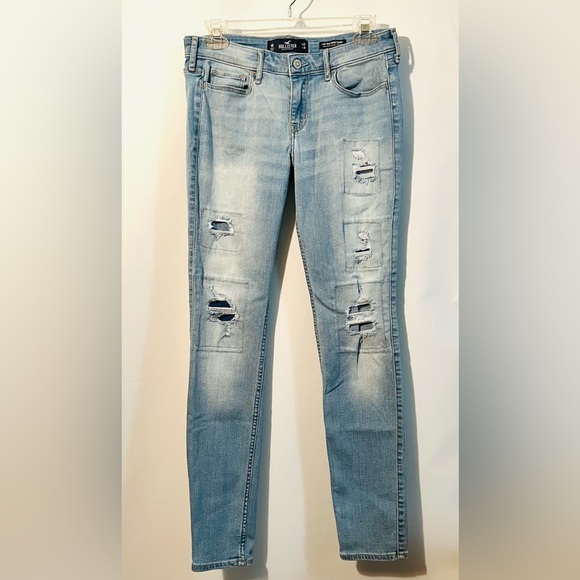 Hollister Womens Jeans Size 5 Reg Low Rise Super Skinny Distressed Denim 27/30 - Picture 1 of 5